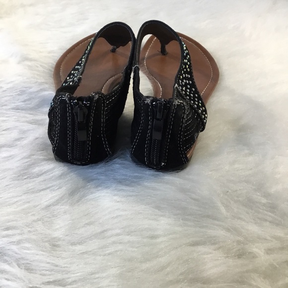 Kali Footwear Black Embellished Flat Thong Sandals - Picture 3 of 6